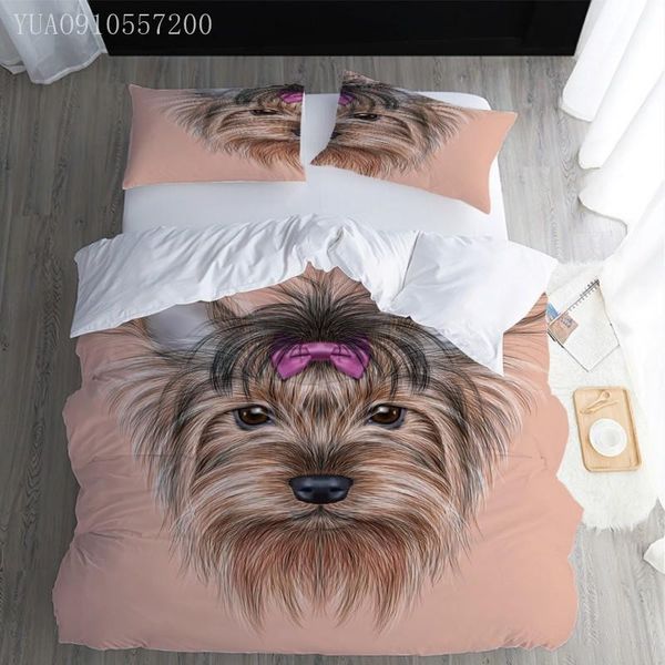

bedding sets pet dog printed twin full  king size animal quilt cover and pillowcase duvet set for children adult