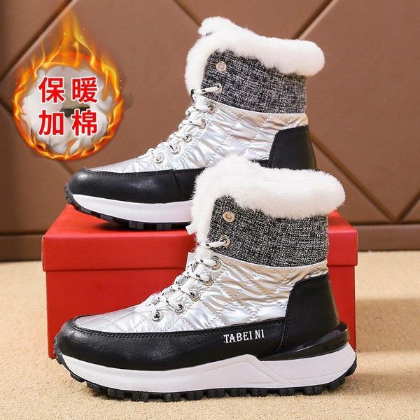 

boots spring women wool ankle warm short leather office casual shoes woman flats waterproof platform botas mujer, Black