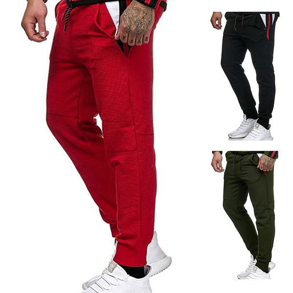 

fashion boutique pants men's drawstring stitching striped sweatpants, Black