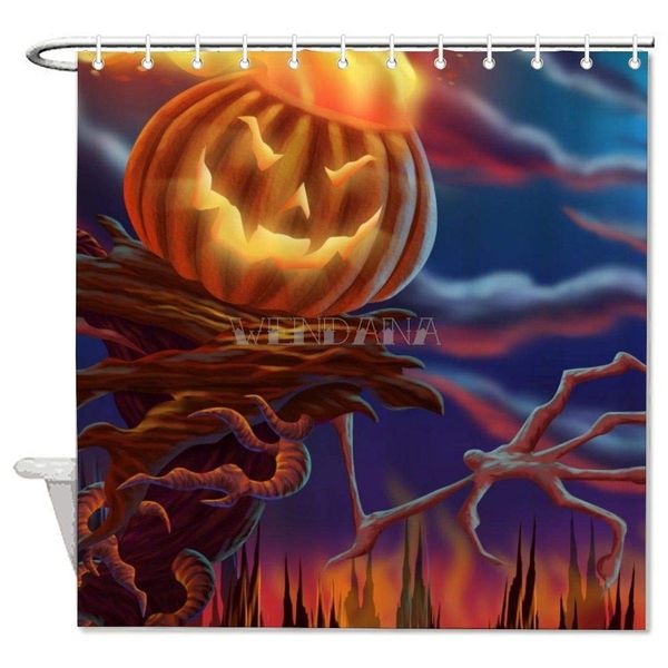 

halloween pumpkin funny shower curtains decorative polyester waterproof bath curtains for bathroom holiday decor 72 inches long
