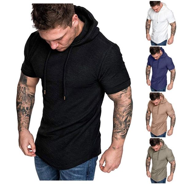 

men's t-shirts short-sleeve man solid color round collar casual funny streetwear harajuku summer t-shirt brand muscle t shirt men, White;black