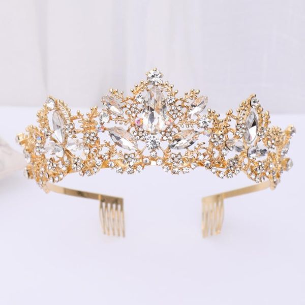 Moda da sposa Corona da sposa Colore argento Gioielli per capelli Diademi e corone di cristallo Per le donne Accessori Copricapo da sposa Clip Barrettes