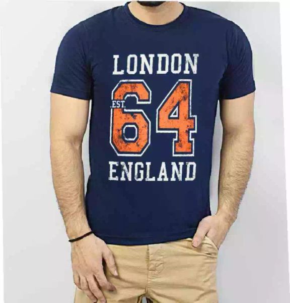 

London England est 64 Design Picture Souvenir Unisex Tee T shirts, White;black