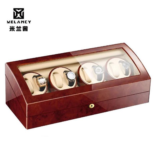 

watch boxes & cases 8+9 automatic mechanical winder transparent cover motor shaker holder display jewelry box black luxury uk plug, Black;blue