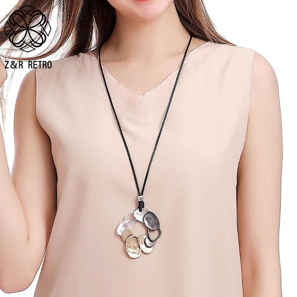 

pendant necklaces trend chunky long collar chains necklace for women korean chokers costume body jewelry pendants suspension goth 2021 acces, Silver