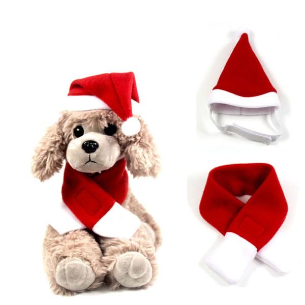 

cat costumes dog christmas hat and scarf set winter holiday costume outfit pography props (size)