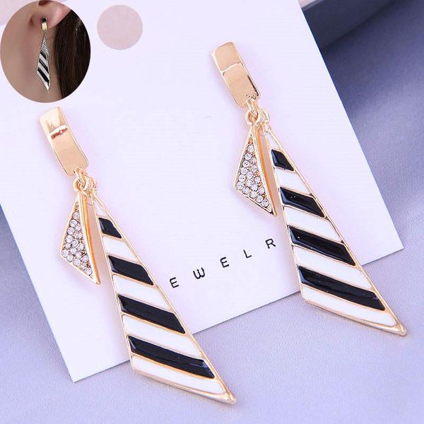 

dangle & chandelier kymyad fashion long earrings for women gold color geometric earings jewelry bijoux femme crystal, Silver