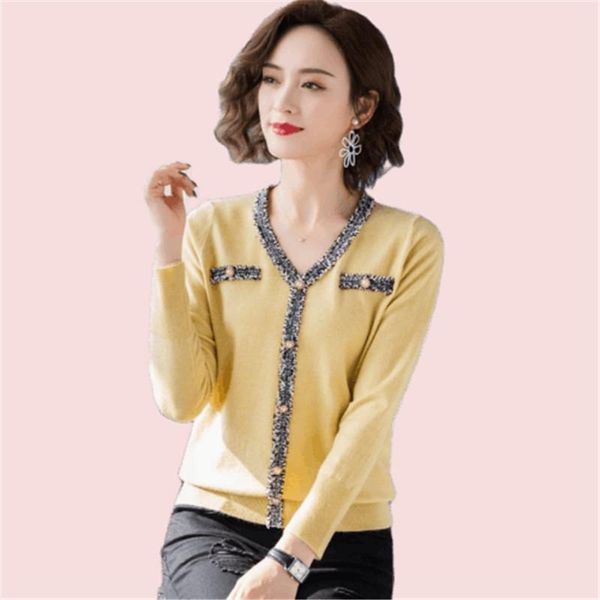

women's sweaters women spring autumn style knitted sweater pullovers lady casual solid color v-neck zz1125, White;black