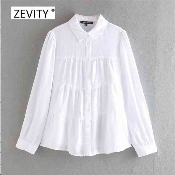

women simply solid color pleats casual linen smock blouse office lady long sleeve shirt chic chemise blusas ls6928 210420, White