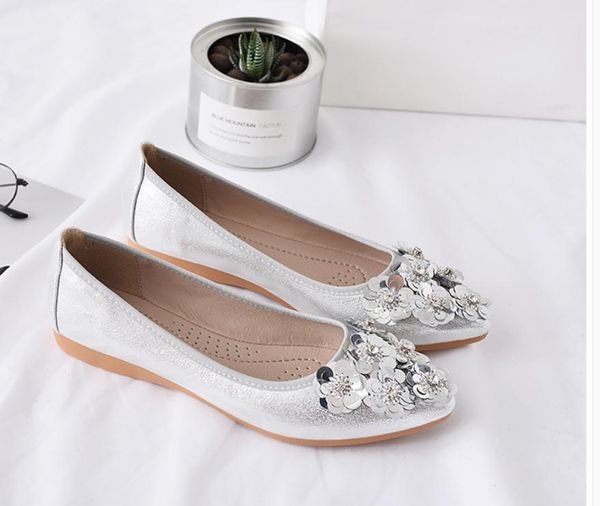 

women's shoes spring and autumn slope heel pointed end sequined cloth #207, Black