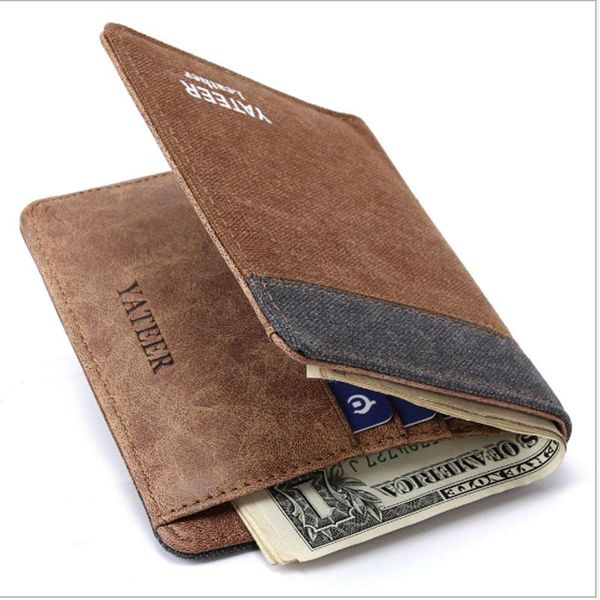 

wallets fashion men men's purses short mini purse denim canvas thin small wallet male money card holder carteira, Red;black