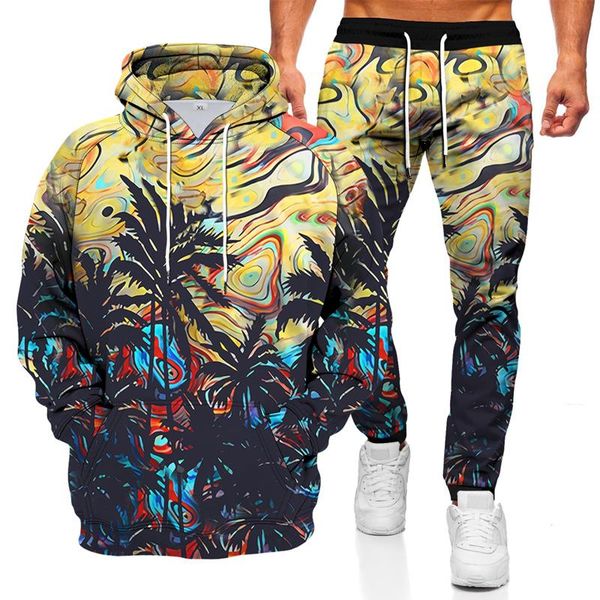 

men's hoodies & sweatshirts 2021 3d printing pattern autumn casual soft and comfortable long sleeve sweater hip hop technology suit, Black