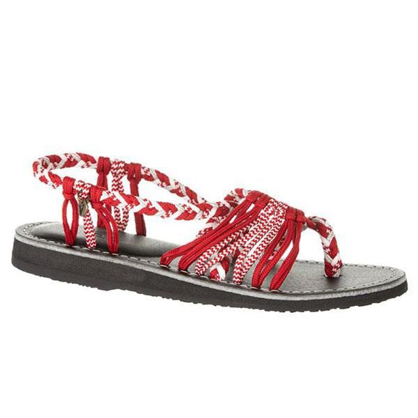 

sandals women shoes braided rope flip flops casual style flat ladies summer slip on sandials mujer, Black