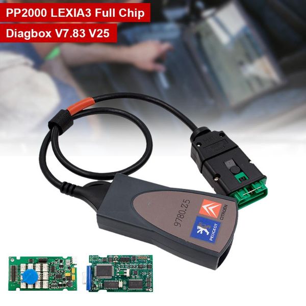 Lettori di codici Strumenti di scansione Chip completo Lexia 3 PP2000 921815C Diagbox V7.83 Lexia3 OBD OBD2 Scanner Strumento diagnostico per auto per PSA / Peugeot-