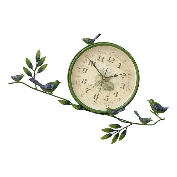 

wall clocks 1pc iron art clock pendant decorative hanging simple decor (green)