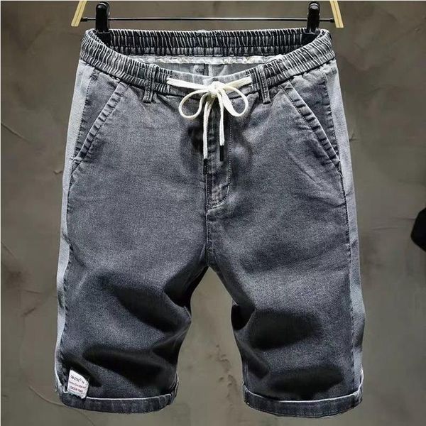 

men's shorts short jeans fashion loose elastic waist retro brand clothing gray blue summer 2021, White;black