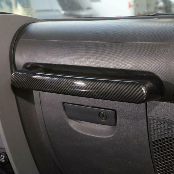 Rivestimento del telaio della copertura della maniglia della maniglia del copilota per auto in fibra di carbonio per gli accessori interni Jeep Wrangler JK JKU 2007-2010306w