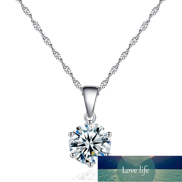 

multi color female crystal zircon pendant necklace charming women's clavicle chain fashion jewelry gifts party choker, Silver
