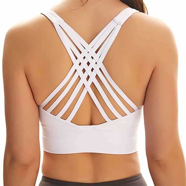 

women sports bra shirts yoga outfits gym vest push up fitness underwear lady shakeproof adjustable strap shirt l-095, White;red