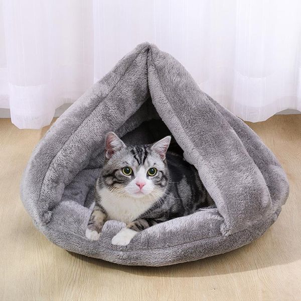 

cat beds & furniture pet bed for cats dogs soft nest kennel cave house tent supplies pets warm cozy bag mat puppy winter sleeping