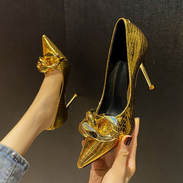 

luxury dress shoes hf1572-1 fashion pointed single temperament sho versatile 2021 spring and autumn ultra-high women's thin heels, Black