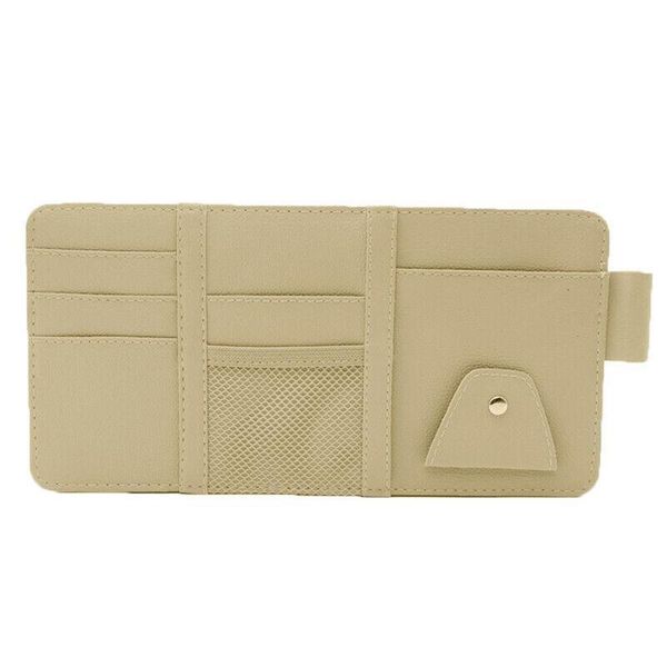 

car organizer sun visor pocket sunglasses sunshade bag cards pu leather