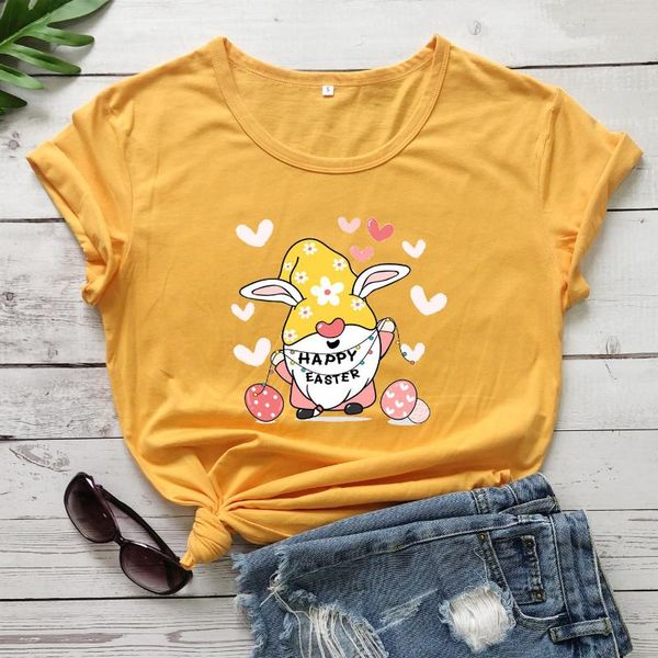 

women's t-shirt colored sweet easter gnome with ears funny graphic 100% cotton women fashion casual unisexÂ tshirt tee, White