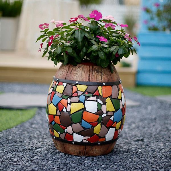 

vases creative extra-large flowerpot villa courtyard gardening balcony layout decoration ceramic clearance meaty household flower tube