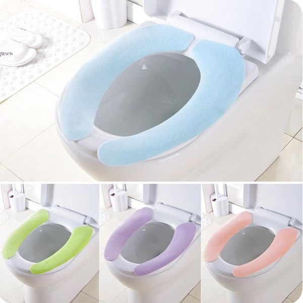 

toilet seat covers 4-color soft and comfortable man-made fiber washable bathroom paste cushion