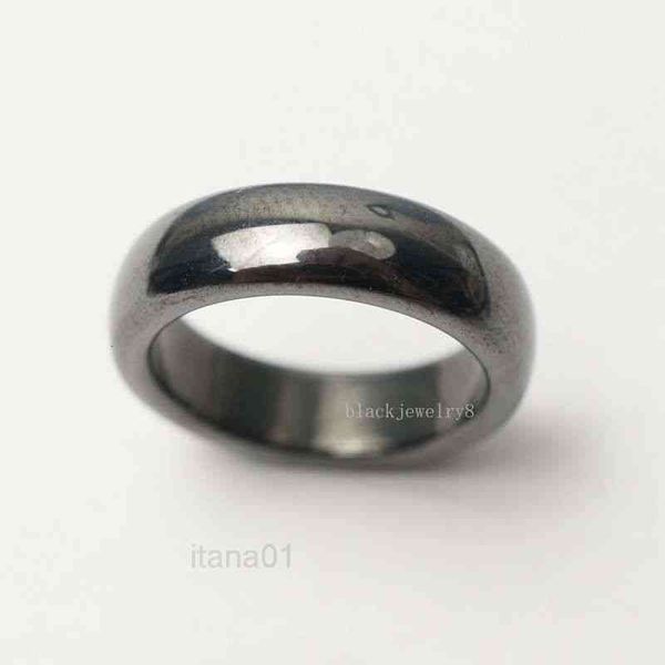 

black magnetic hematite basic ring band for jewlery necklace making accessories size 7 8 9 10 11 12 13, Silver