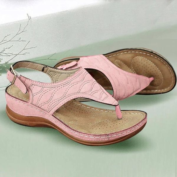 

sandals 2021 women's ladies clip toe wedges thong shoes fashion embroidery platform buckle casual female beach sandles, Black