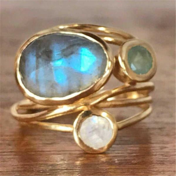 

wedding rings women ring jewelry size6-10 gifts moonstone unique, Slivery;golden