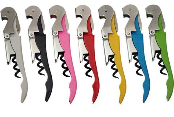 

bottle favors stainless steel opener sea horse corkscrew openers wine corkscrew tool mixed colors drop custom logo, Black