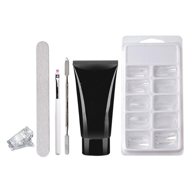 

1set nail extension tool set poly manicure art lengthen glue kit gel, Red;pink
