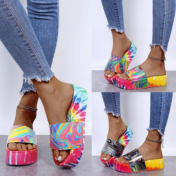 

women's sandals fashion thick colorful female flip flops ladies outdoor casual beach slippers summer slides house big size shoes, Black