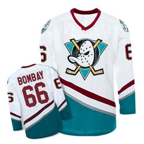 

5266 gordon bombay mighty ducks jerseys 96 charlie conway 99 adam banks hockey anaheim men's movie jersey white green, Black