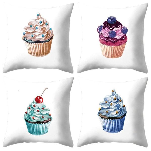 

pillow case cake dessert decorative pattern sofa polyester cushion cover print throw bedroom home decor