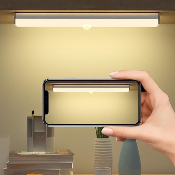 

bright induction wardrobe lamp 2w 10led 15cm usb rechargeable cabinet light energy-saving pir motion sensor closet