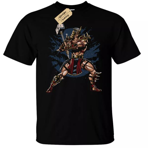 

Emperor shirt man warrior barbarian fighter hammer, White;black