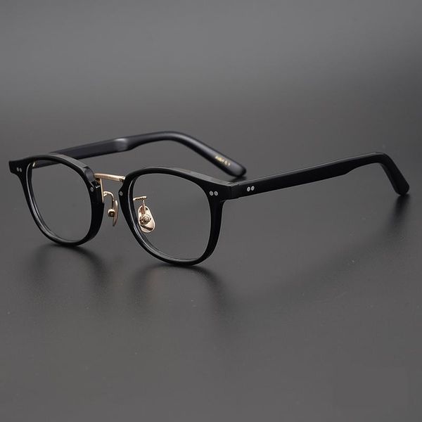 

acetate eyeglasses for men women full rim optical prescription glasses frame japan handmade retro square eyewear fashion sungla, Black