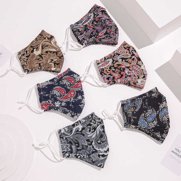 

women's personalized printed three-layer spring and summer pure cotton thin breathable three-dimensional washable mouth mask