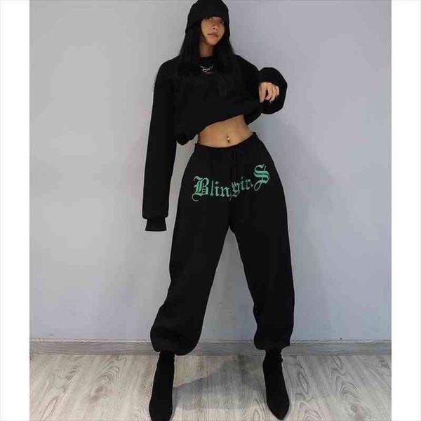 

hip hop sweatpants hippie womens pants black sports loose track streetwear joggers oversize trousers, Black;white