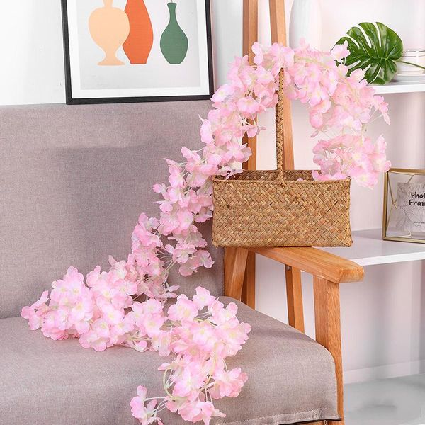 

cherry blossom rattan artificial flower festival garden wedding restaurant string decoration wall door hanging home decor spring decorative