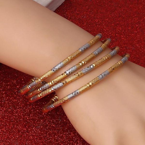 

bangle dubai bangles women men 4pcs two tone bracelets african european ethiopia girls jewelry bride gift, Black