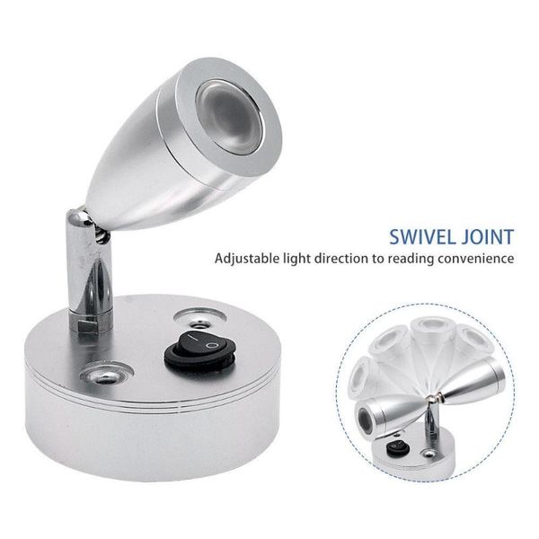 

parts 12v 3000k reading warm light led spot wall switch for camper van caravan boat motorhome car accessories