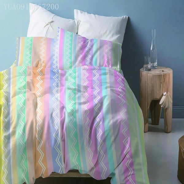 

bedding sets drop girls children full 3d color stripe printing duvet cover set designed bed 2/3 pcs