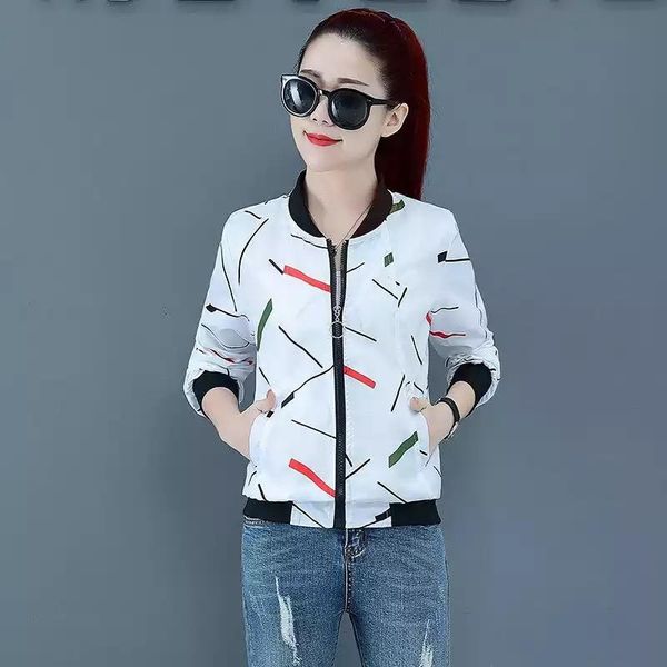 

women's jackets spring autumn thin women jacket double side wear coats and print plus size casual basic coat pocket zipper outwear, Black;brown