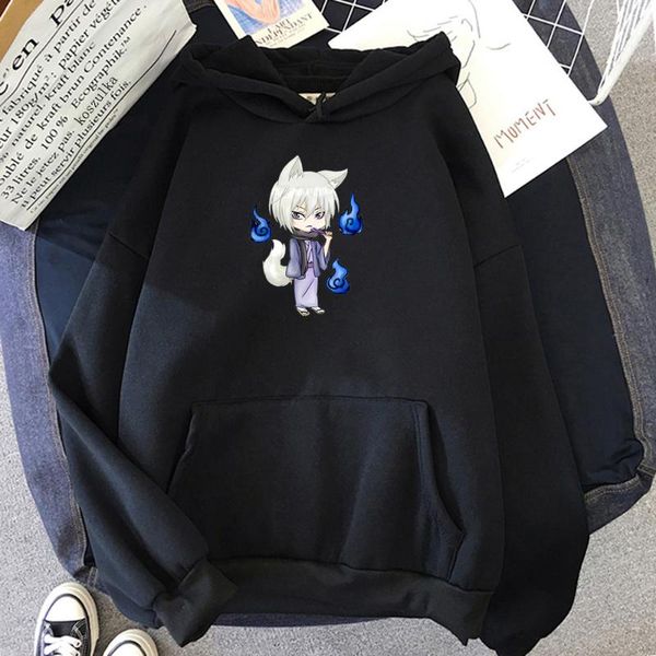

men's hoodies & sweatshirts anime tomoe from kamisama hajimemashita harajuku clothes plus size fleece hoodie winter men hoodied swearsh, Black