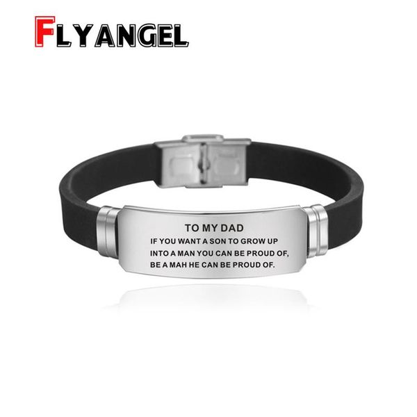 

charm bracelets flyangel chic novel laser engraved bracelet gifts for dad 1 set father's day gift presonalized exquisite accessories, Golden;silver
