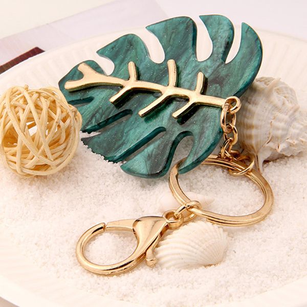 

car keychain leaf keychain metal key ring creative key holder key chain keyring auto accessories, Slivery;golden